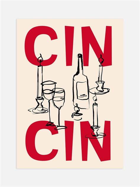 Cin Cin Wine Illustration Poster | Poster art, Graphic design inspiration, Art inspiration