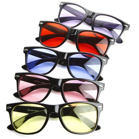 Color Tinted Lens Wayfarer Sunglasses 5 Pack - zeroUV