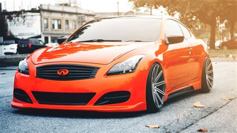 Orange Infiniti G37 coupe on the road wallpaper - Car wallpapers - #53187