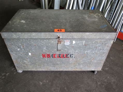 Large Metal Storage Trunk/Box on Wheels - 45"X24"X28" tall