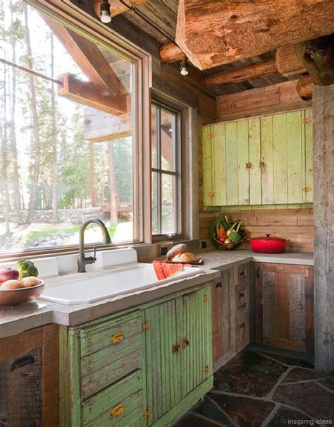 122 Small Log Cabin Homes Ideas (With images) | Rustic cabin kitchens