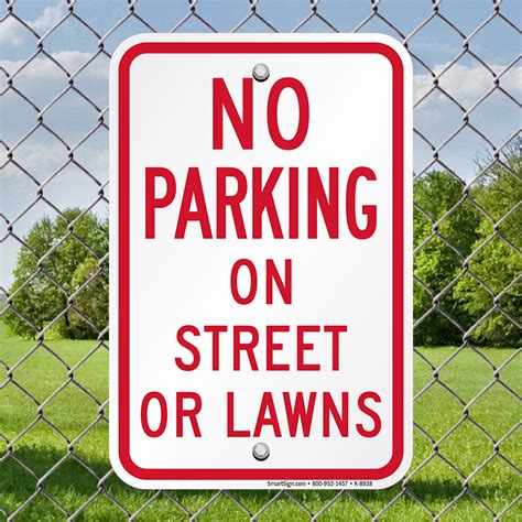 No Parking On Street Or Lawns Sign, SKU: K-8938