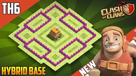 "NEW BASE" TH6 HYBRID/TROPHY Base 2018!! COC Town Hall 6 (TH6) Hybrid ...