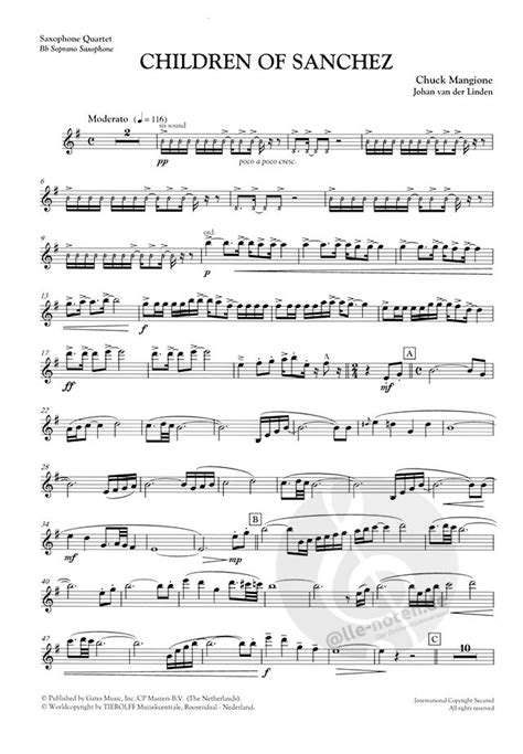 Children of Sanchez by Chuck Mangione » Saxophone Sheet Music