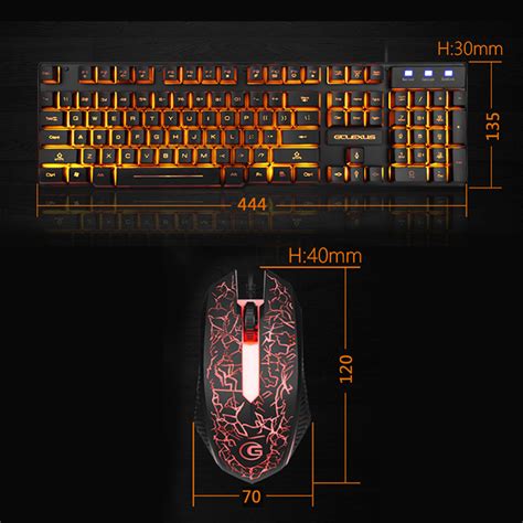 New 104 Keys USB Wired Colorful LED Orange Backlight Gaming Keyboard and Mouse Combo Set – Chile ...