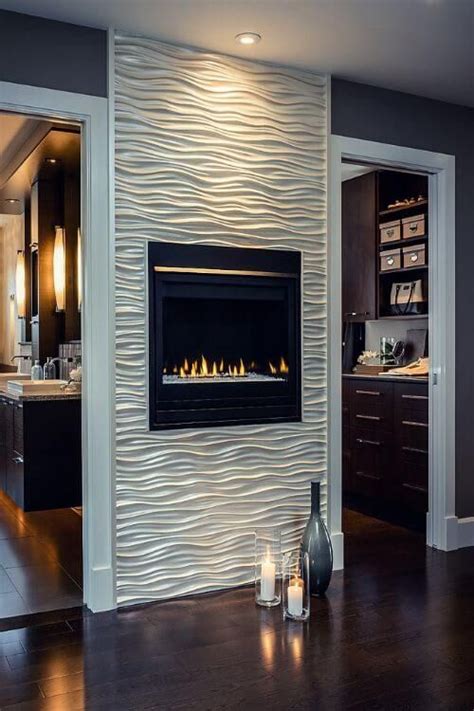 Tiled Fireplace Wall, Home Fireplace, Fireplace Remodel, Fireplace ...