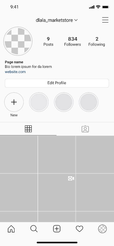 Blank Instagram Profile Template