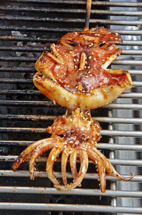 Grilled squid stock image. Image of asian, freshness - 152365993