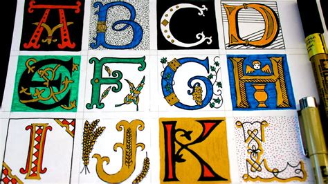 Alphabet Letter H Painted Initial H Medieval Illuminated Letter H Medieval Alphabet Letter Fine ...