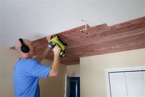 How to install a tongue & groove cedar plank ceiling