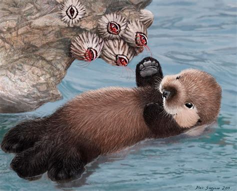 baby sea otter and barnacles, Intertidal High-5 by Psithyrus on DeviantArt