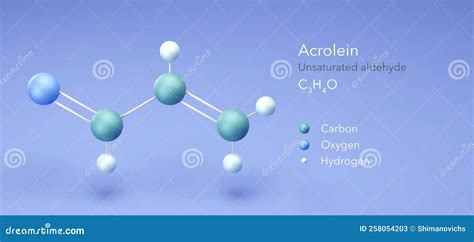 Acrolein, Molecular Structures, Unsaturated Aldehyde, 3d Model, Structural Chemical Formula And ...