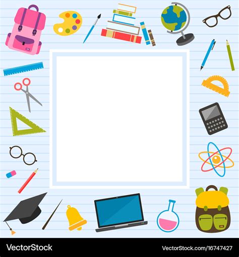 Frame with back to school theme elements Vector Image