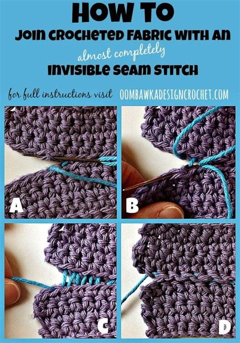 How To Join Crocheted Fabrics With an Invisible Seam Stitch • Oombawka Design Crochet