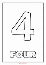Printable Number 4 Four Coloring Page PDF For Kids  sketch template