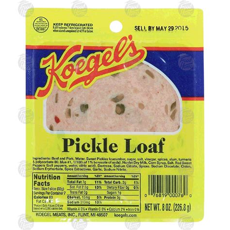 Koegel's pickle loaf sandwich slices 8oz - Loaf Cuts - Sandwich Meat - Meat, Seafood - Shop By Aisle