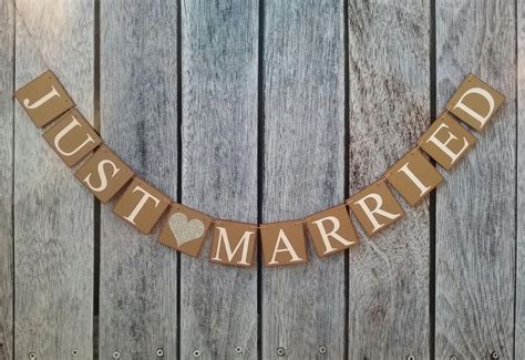 JUST MARRIED Banner, Wedding Banner, Just Married Sign, Wedding Decorations, Just Married Sign ...