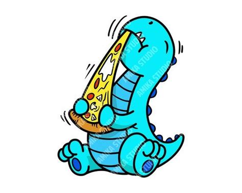 Dinosaur Pizza SVG Dino Pizza SVG Dino & Pizza Cricut | Etsy