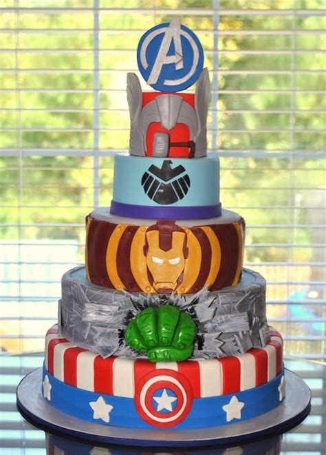 avengers-birthday-party-cake-ideas | Marvel avengers cake, Avenger cake, Marvel cake