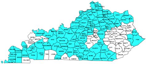 Printable Kentucky County Map