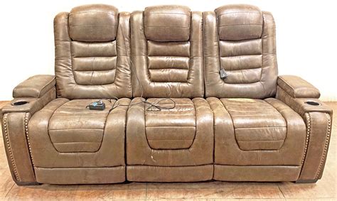 Lot - Contemporary Electric Recliner Sofa w/ USB Ports