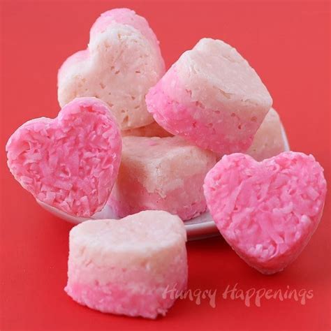 Pink Ombre Creamy Coconut Hearts - Hungry Happenings