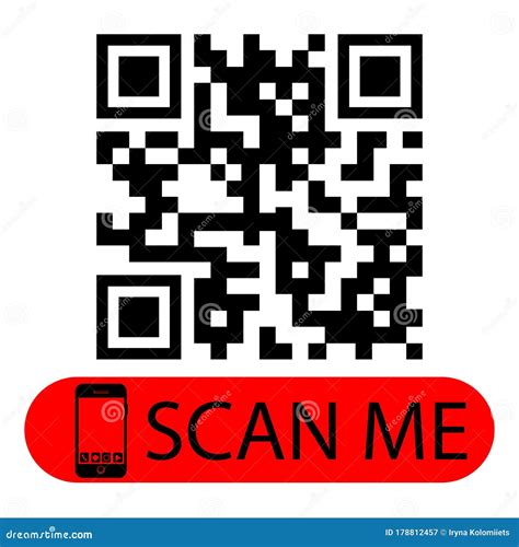 QR-code Symbol. Minimal Qr Code Scan Badge with the Text Stock Illustration - Illustration of ...