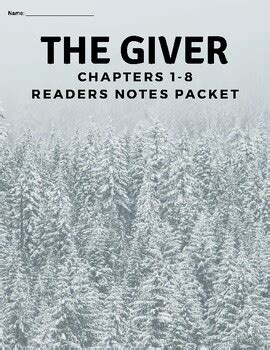 "The Giver" Chapter 1-8 Reading Comprehension Questions Packet by Miss ...