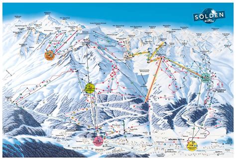 Large piste map of Solden Ski Resort - 2000 | Tyrol | Austria | Europe ...