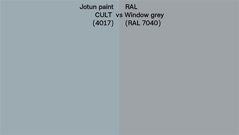 Jotun paint CULT (4017) vs RAL Window grey (RAL 7040) side by side comparison