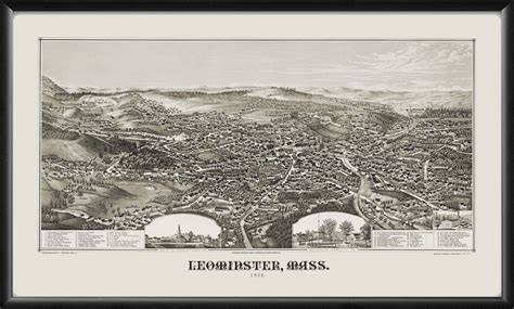 Leominster MA 1886 Restored Map | Vintage City Maps