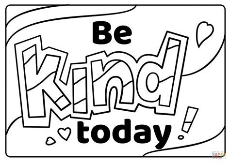 Be Kind Today - Encouraging Note coloring page | Free Printable Coloring Pages