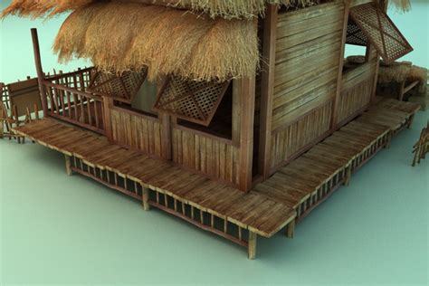 chinese ancient hut house 3d max - Chinese Ancient wooden Hut... by Shen Hanlu