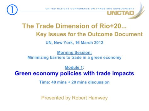 Module 1: Green economy policies with trade impacts