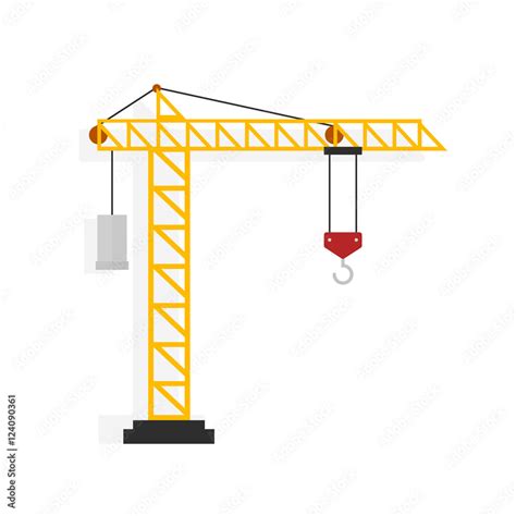 Crane vector illustration isolated on white background, flat cartoon ...