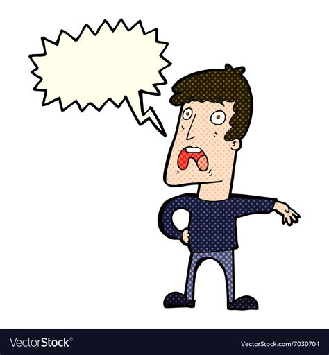 Cartoon complaining man with speech bubble Vector Image