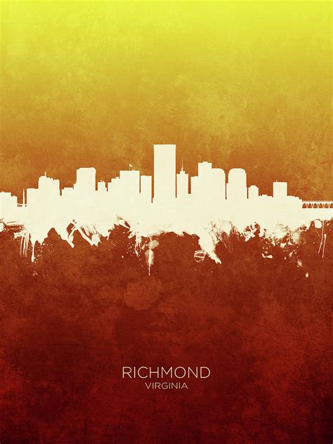 Richmond Virginia Skyline Digital Art by Michael Tompsett - Fine Art America