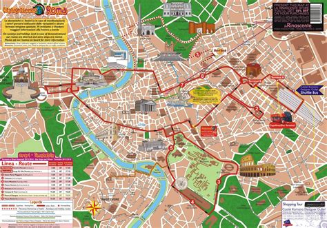 Map Of Rome Tourist Attractions, Sightseeing & Tourist Tour - Printable ...