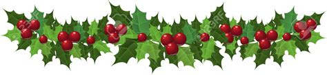 Christmas Holly Garland Clip Art