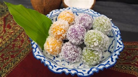 Thai Coconut Balls Recipe | Khanom Tom |ขนมต้ม | Thai Recipes | Thai ...