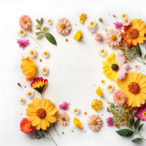 Top view floral background photo with plenty of copy space, perfect for ...