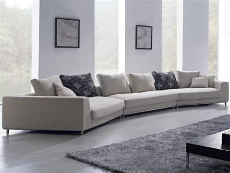 Contemporary White Oversized Fabric Sectional Sofa w Pillows Modern ...