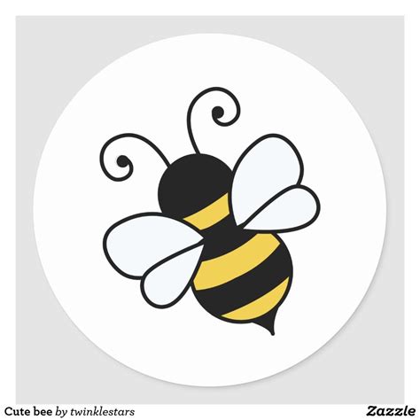 Cute bee classic round sticker | Zazzle.com | Cute bee, Bee sticker, Round stickers