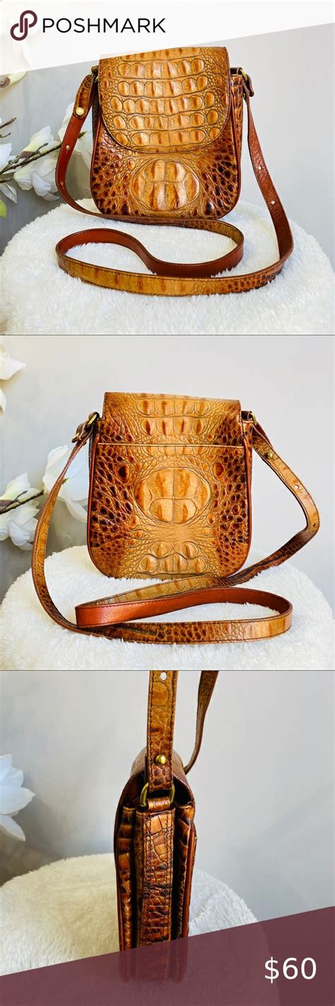 Brahmin croc-embossed small crossbody | Small crossbody, Embossed leather, Crossbody