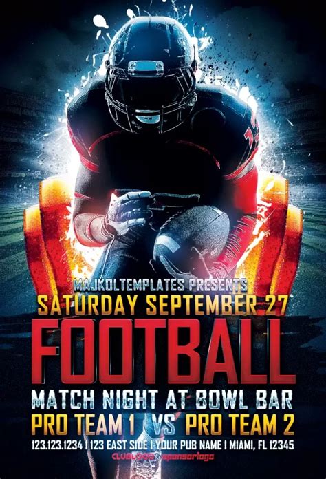 Football Game Night Flyer Template | Download Sport Game Flyers