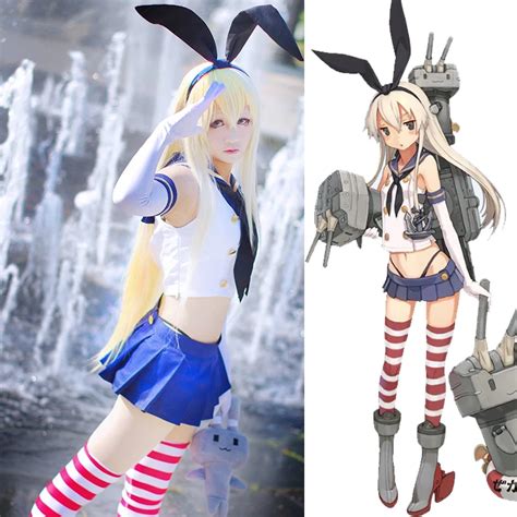 Anime Kantai Collection Shimakaze Cosplay Costumes Women Halloween Sexy Bunny Suit Girl's ...