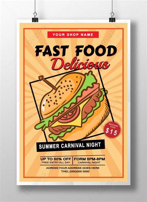 Creative art fast food gourmet poster template image_picture free ...