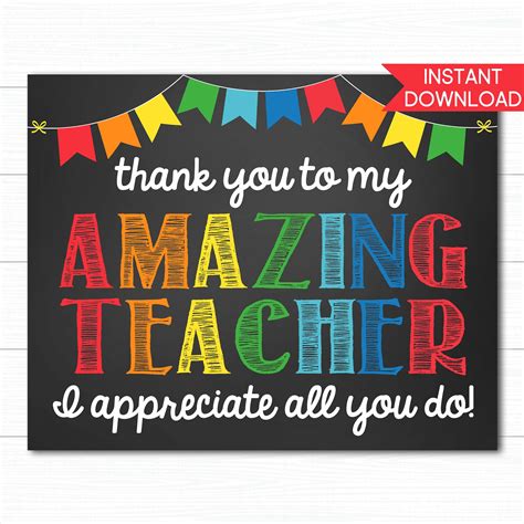 Teacher Appreciation Sign Virtual Teacher Appreciation - Etsy | Teacher ...