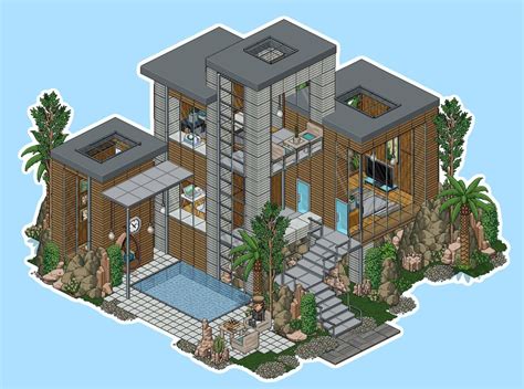 Modern Habbo Residence | Pixel art design, Building, Architectural ...