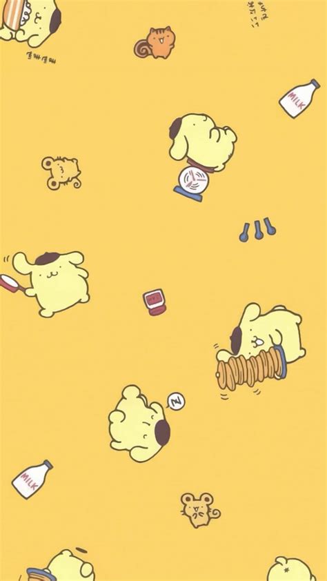 Download A Yellow Background With A Bunch Of Cartoon Animals Wallpaper | Wallpapers.com